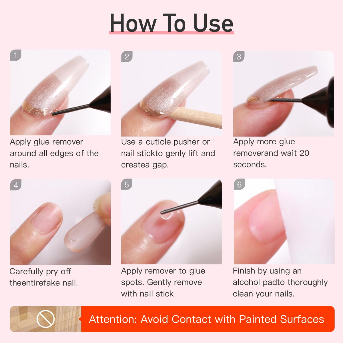 CurvLife Nail Glue Remover 60ml with press-on nails