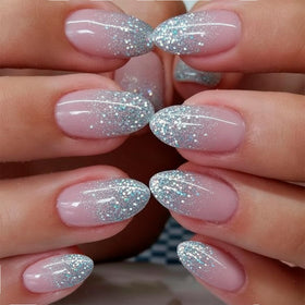 CurvLife Press On Nails Medium Almond Apricot front view