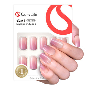 CurvLife press on nails package with 24 pieces and nail file