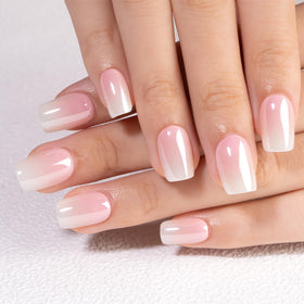 CurvLife Press On Nails Short Square Acrylic Apricot Design packaging