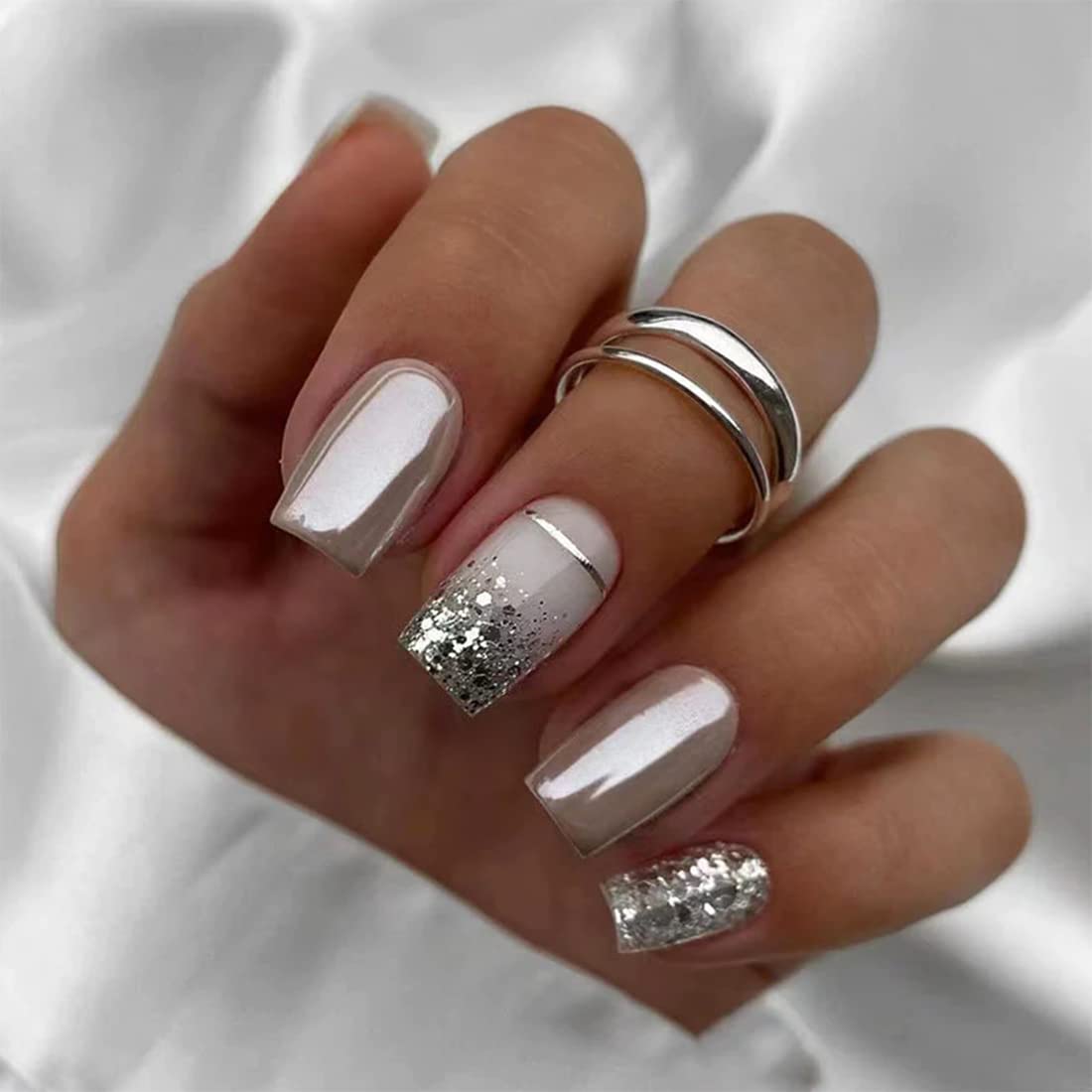 CurvLife press on nails with jelly glue stickers and nail file included