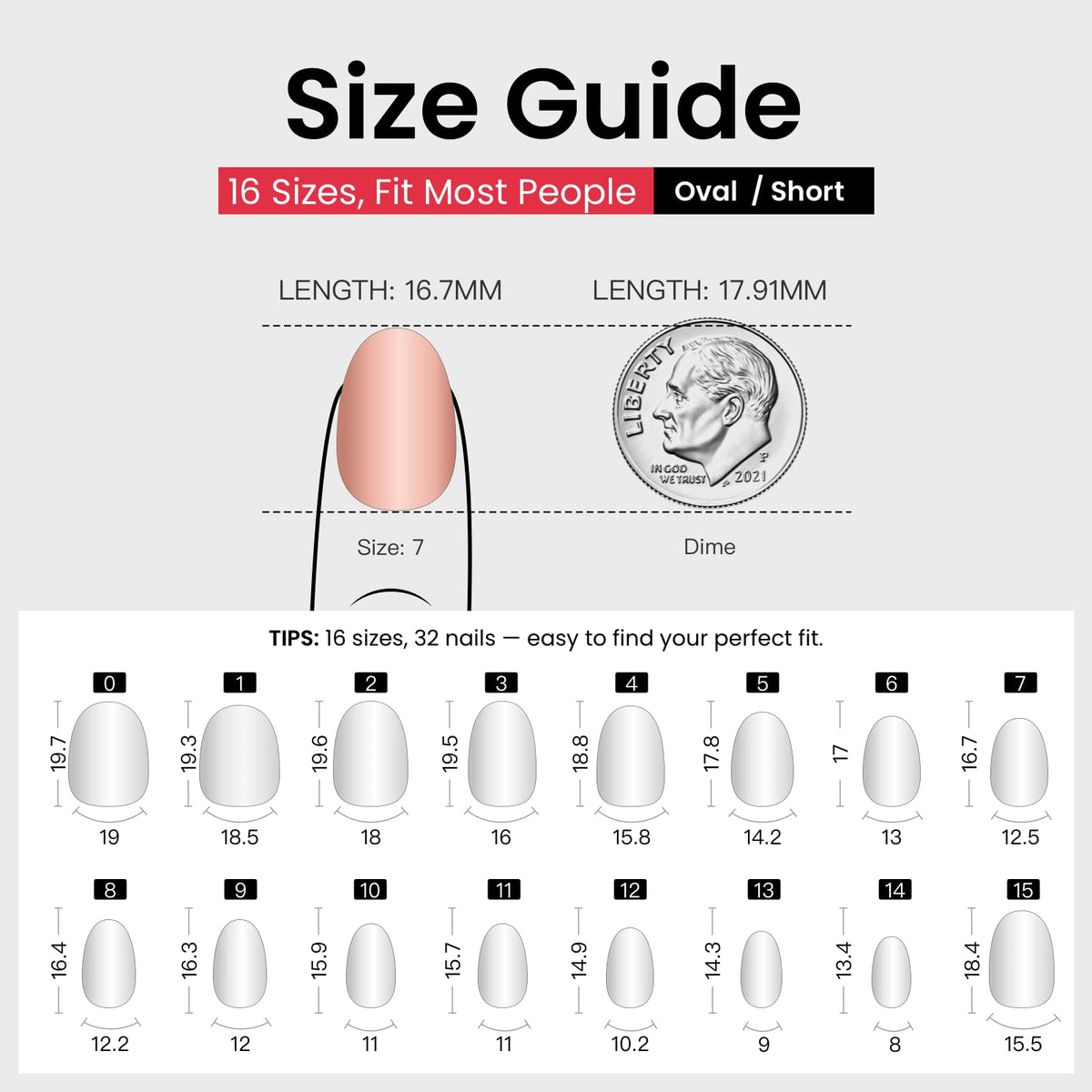 CurvLife Short Oval Press On Nails with a focus on natural fit