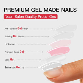 CurvLife Short Square Chrome Press On Nails in packaging
