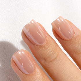 CurvLife Short Square Chrome Press On Nails showing various sizes in storage box