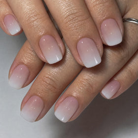 CurvLife Short Square Chrome Press On Nails with nail file and cuticle stick