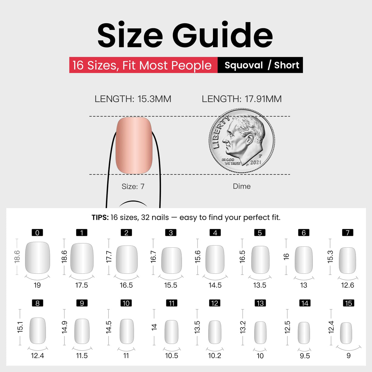 CurvLife Short Square French Tip Press On Nails packaging