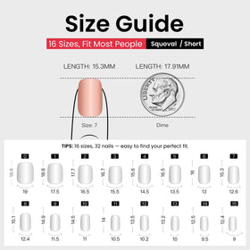 CurvLife Short Square French Tip Press On Nails packaging