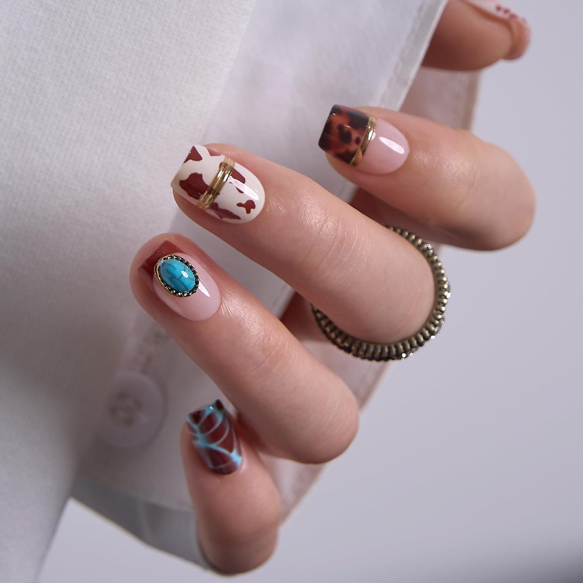 CurvLife Short Square Glitter Press On Nails Velvet Stardust Burgundy with nail glue and accessories