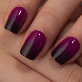 CurvLife Short Square Ombre Press On Nails close-up of gel finish