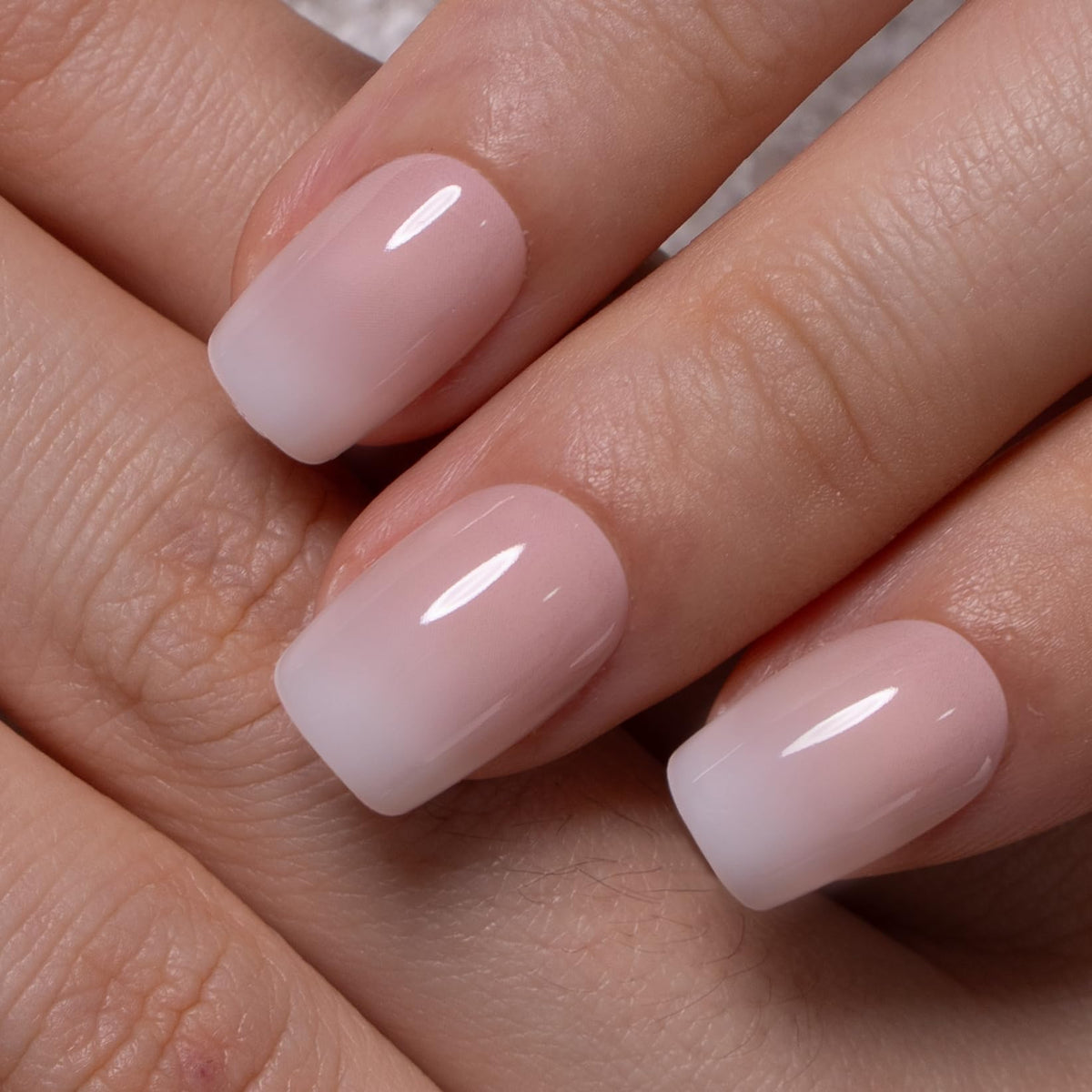 CurvLife Short Square Ombre Press On Nails kit with glue and accessories