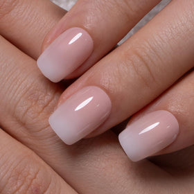 CurvLife Short Square Ombre Press On Nails kit with glue and accessories