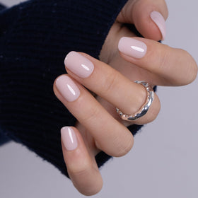 CurvLife Short Square Press On Nails applied on hands
