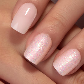 CurvLife Short Square Press On Nails close-up showing gel finish