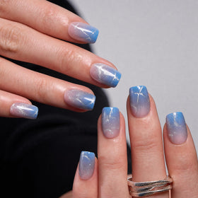 CurvLife Short Square Press On Nails Gilded Jade Green packaging