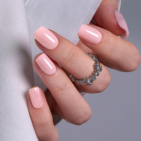 CurvLife Short Square Press On Nails showing included nail glue and adhesive tabs