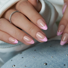 CurvLife Soft Gel Press On Nails side view showing glossy finish