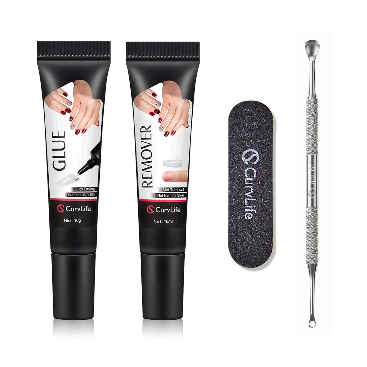 CurvLife Soft Quick Drying Nail Glue 10g front view