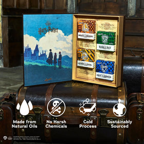 Custom collector's box design of Dr. Squatch Harry Potter Collection