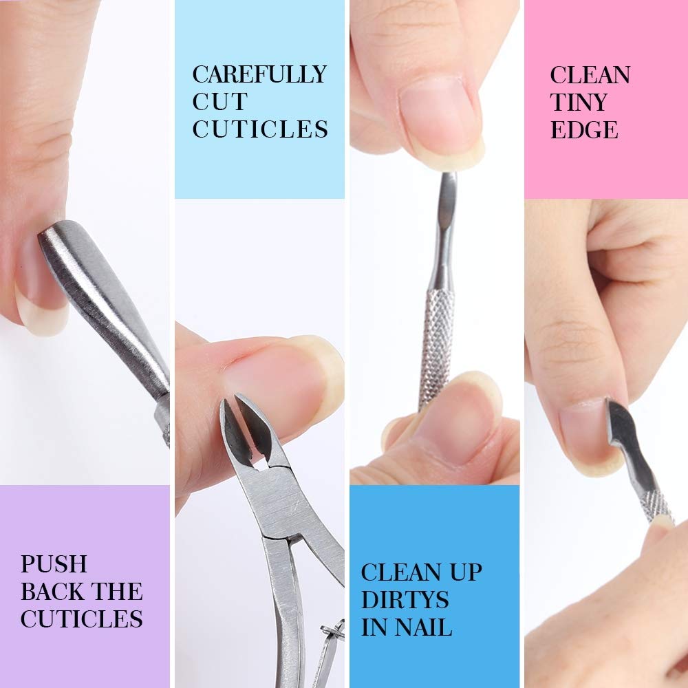 Cuticle nipper and pusher from HNYYZL nail care kit