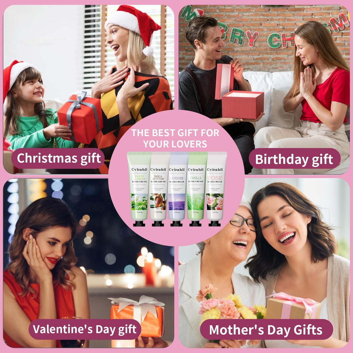 Cvirahll hand cream set with holiday decorations