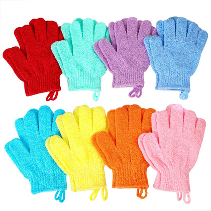 CVNDKN Exfoliating Bath Gloves front view in assorted colours