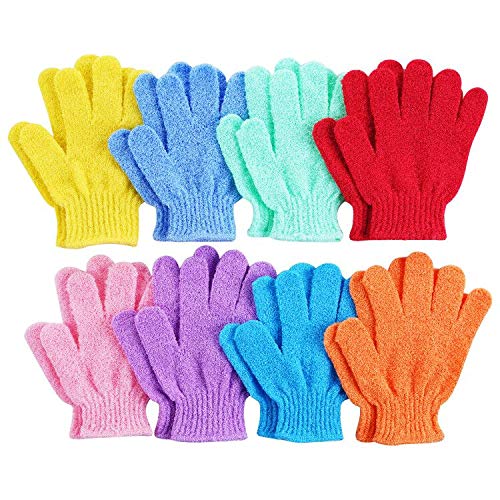 CVNDKN Exfoliating Shower Gloves front view, 16 pcs set