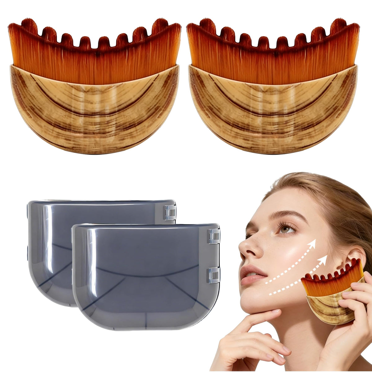 Cxguu Lymphatic Contour Face Brush 2-PCS front view