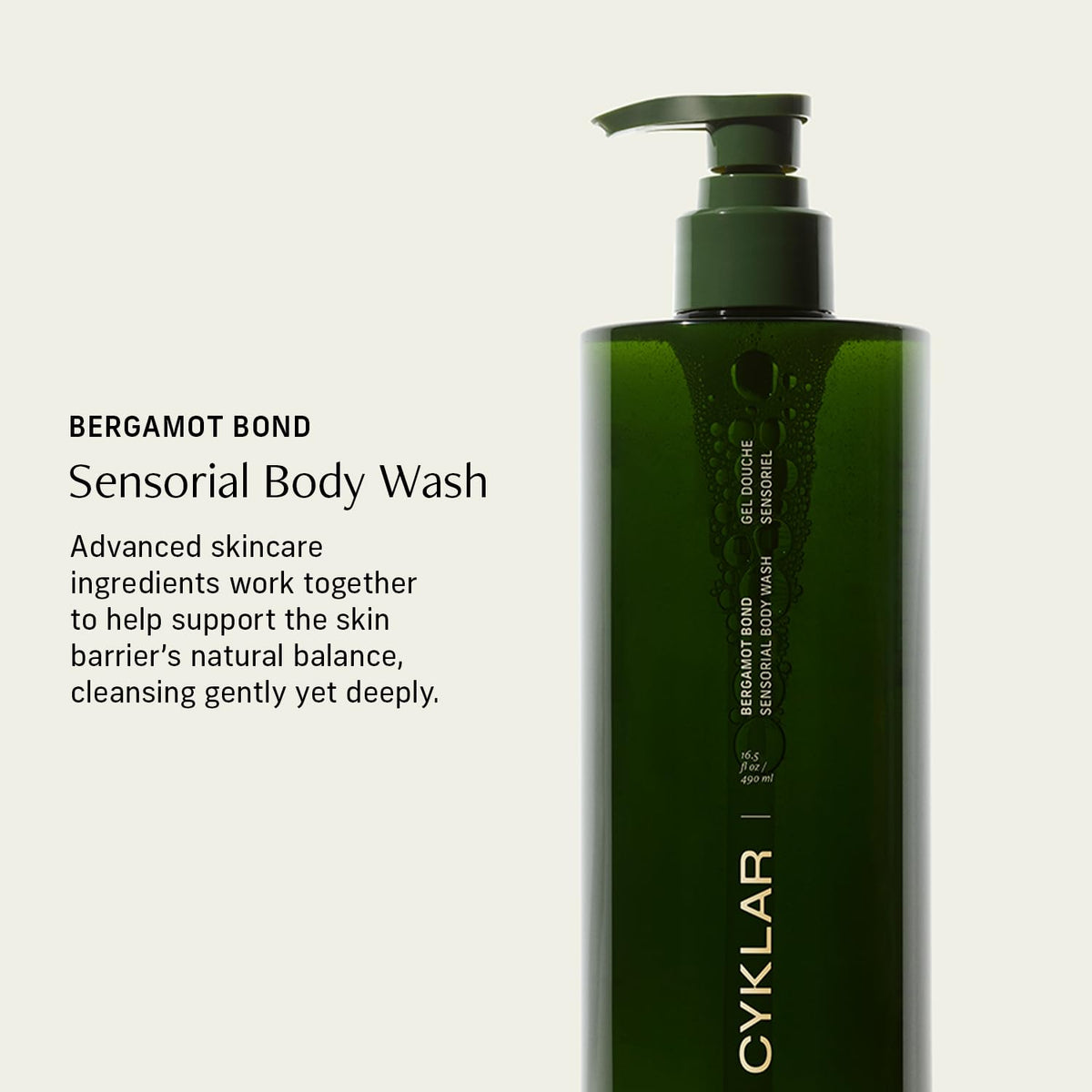 CYKLAR Multi-Oil Body Wash bottle with Bergamot scent