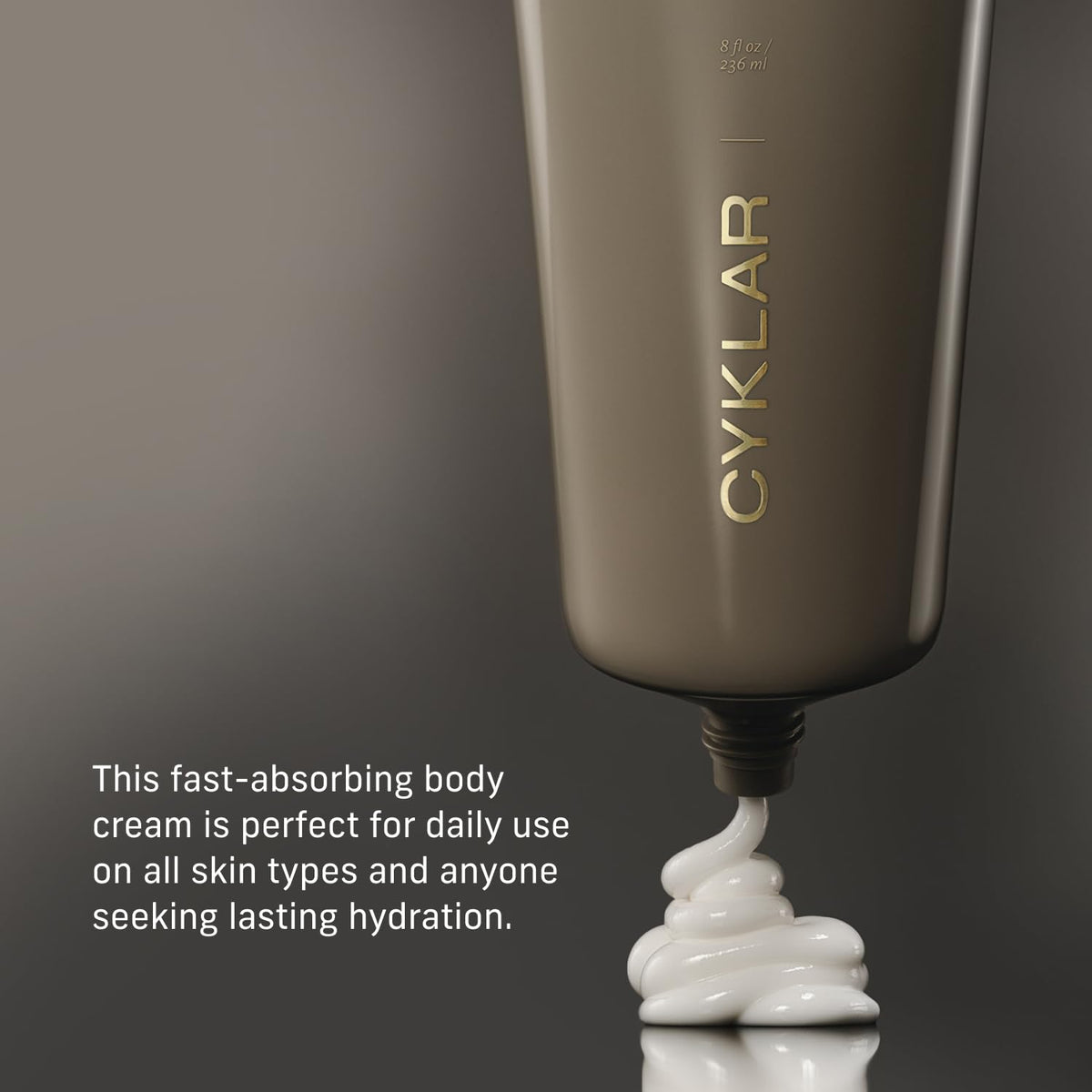 CYKLAR Nutrient Rich Body Cream with ingredients on display