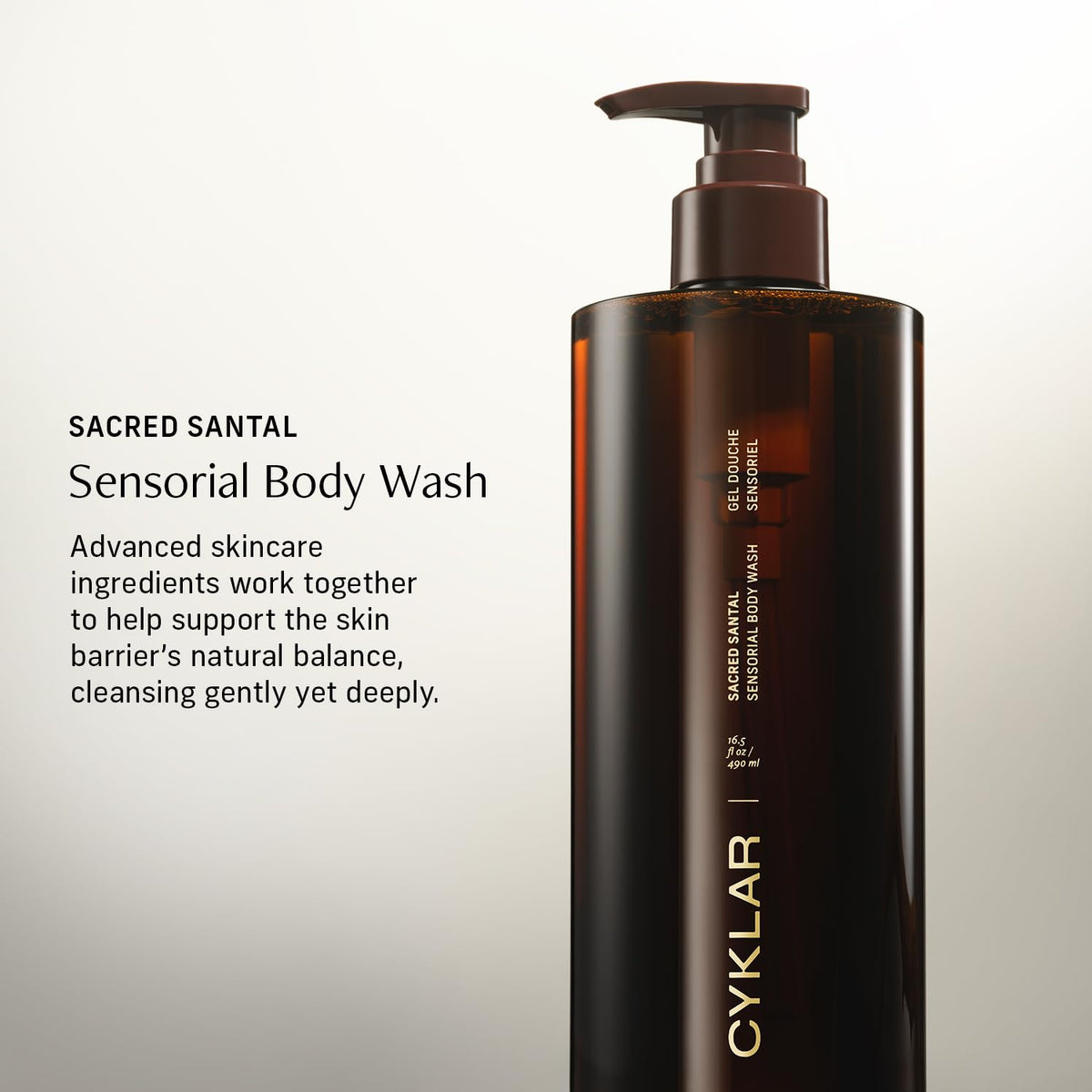 CYKLAR Sensorial Multi-Oil Body Wash Sacred Santal bottle with cap