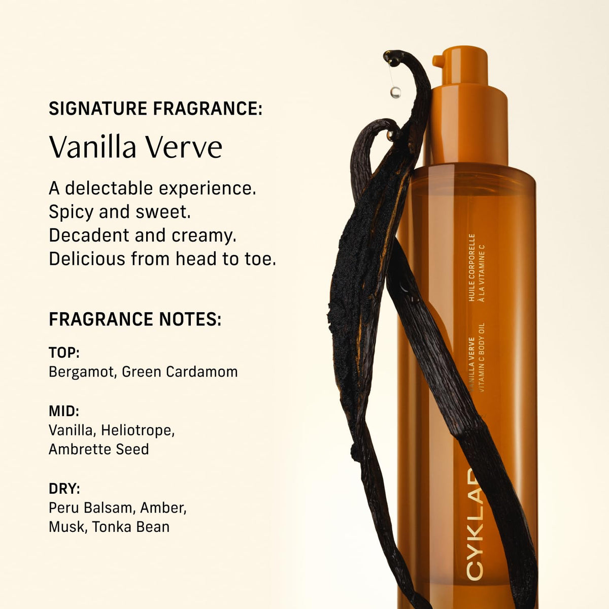 CYKLAR Vitamin C Body Oil bottle with ingredients