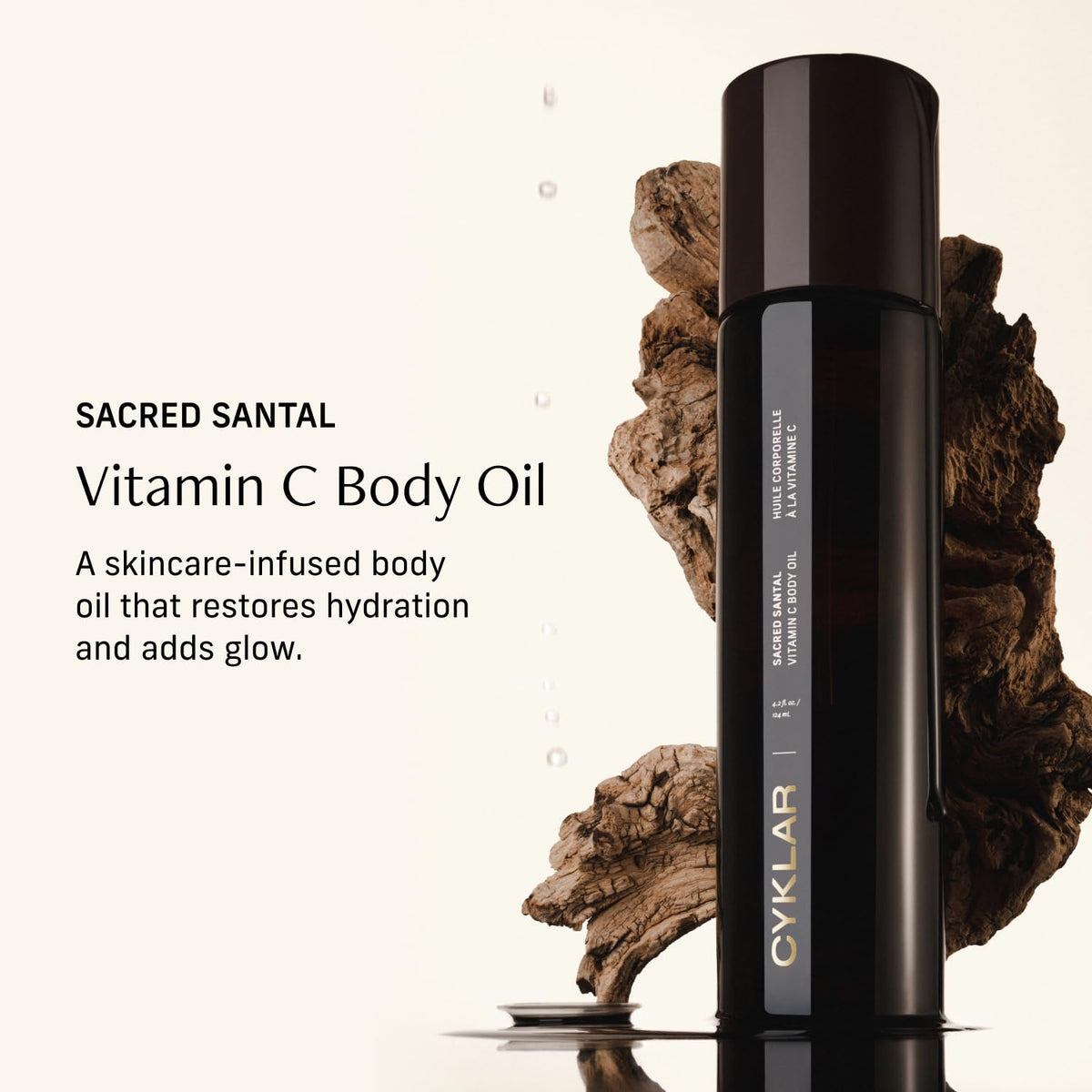 CYKLAR Vitamin C Body Oil bottle with Sacred Santal scent