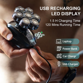 Cyruzi Head Shaver LED display showing battery level