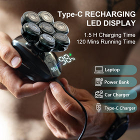 Cyruzi Head Shaver LED display showing battery level