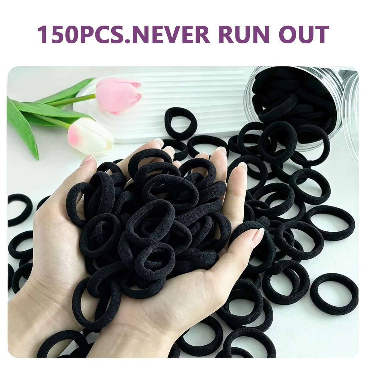 CZZXI Hair Ties displayed on a vanity