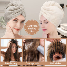 CZZXI Microfiber Hair Towel close-up of pineapple lattice design