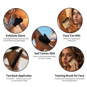 CZZXI Self-Tanning Mitt front view with slip-resistant cuff