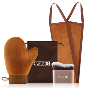 CZZXI Tanning Mitt front view with soft velvet exterior