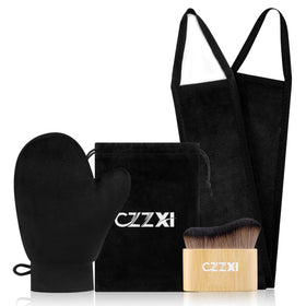 CZZXI Tanning Mitt Kit including mitt, back applicator, and body brush
