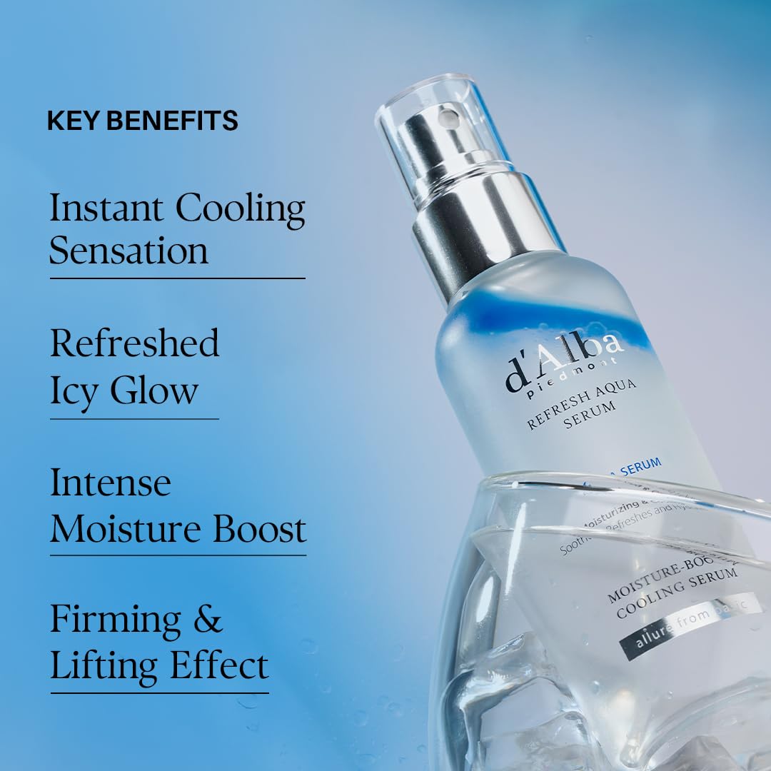 d'alba Piedmont Refresh Aqua Serum mist being sprayed