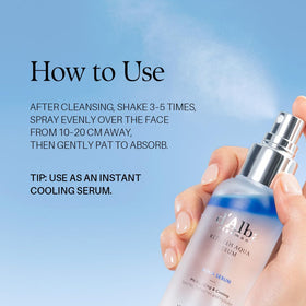 d'alba Piedmont Refresh Aqua Serum on vanity with skincare products