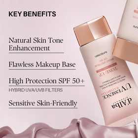 d'alba Piedmont Waterfull Tone-Up Sunscreen Serum on makeup table