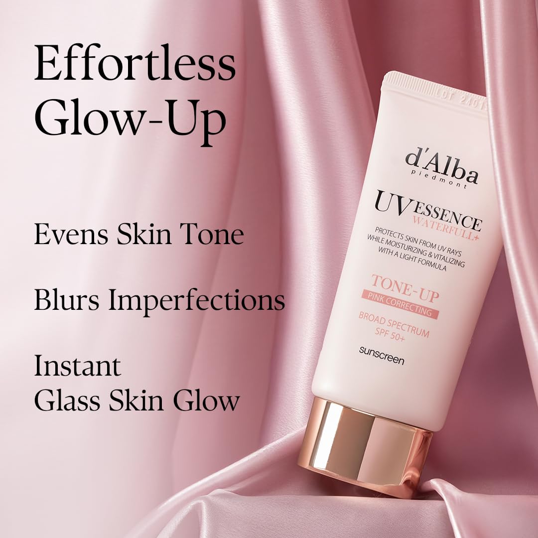 d'alba Piedmont Waterfull Tone-Up Sunscreen Serum with natural background