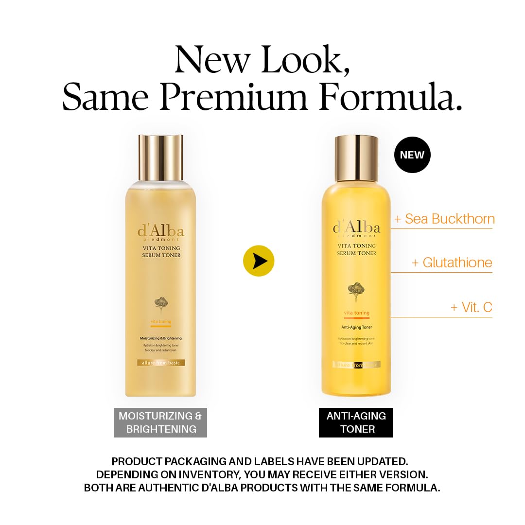 d'alba Piedmont White Truffle Vita Toning Serum Toner bottle with cap
