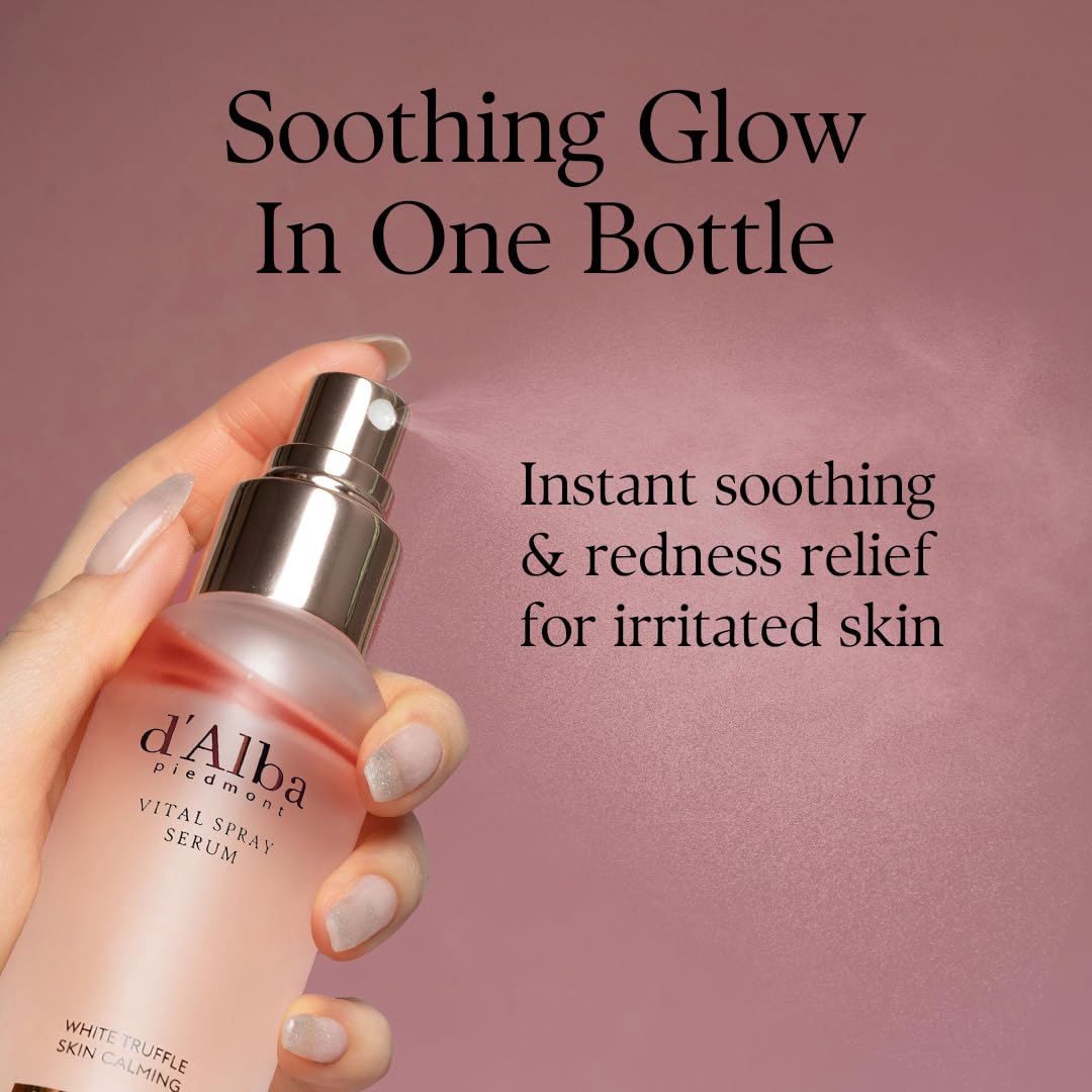 d'alba Piedmont White Truffle Vital Spray Serum with mist being sprayed