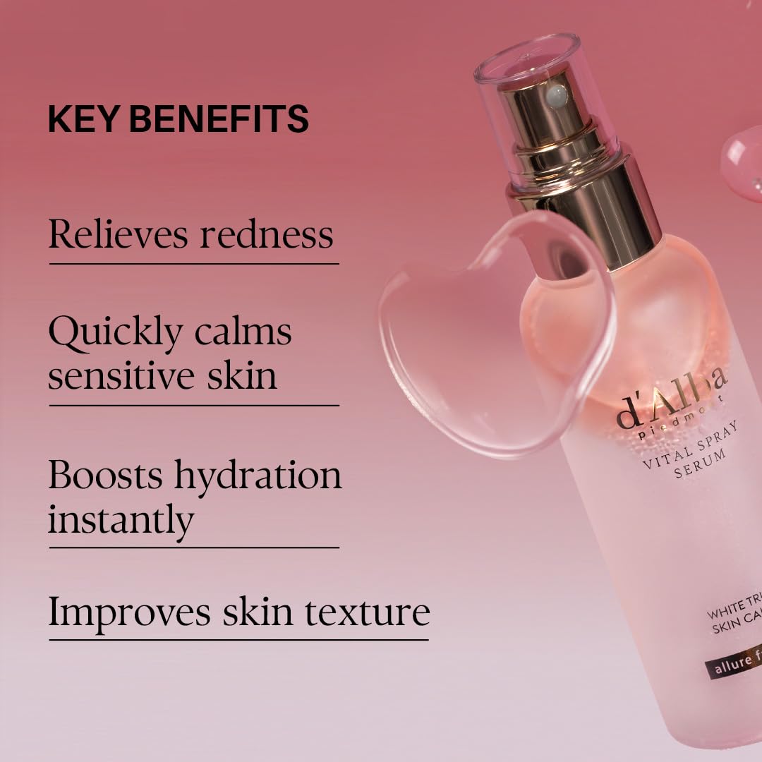 d'alba Piedmont White Truffle Vital Spray Serum with truffle background