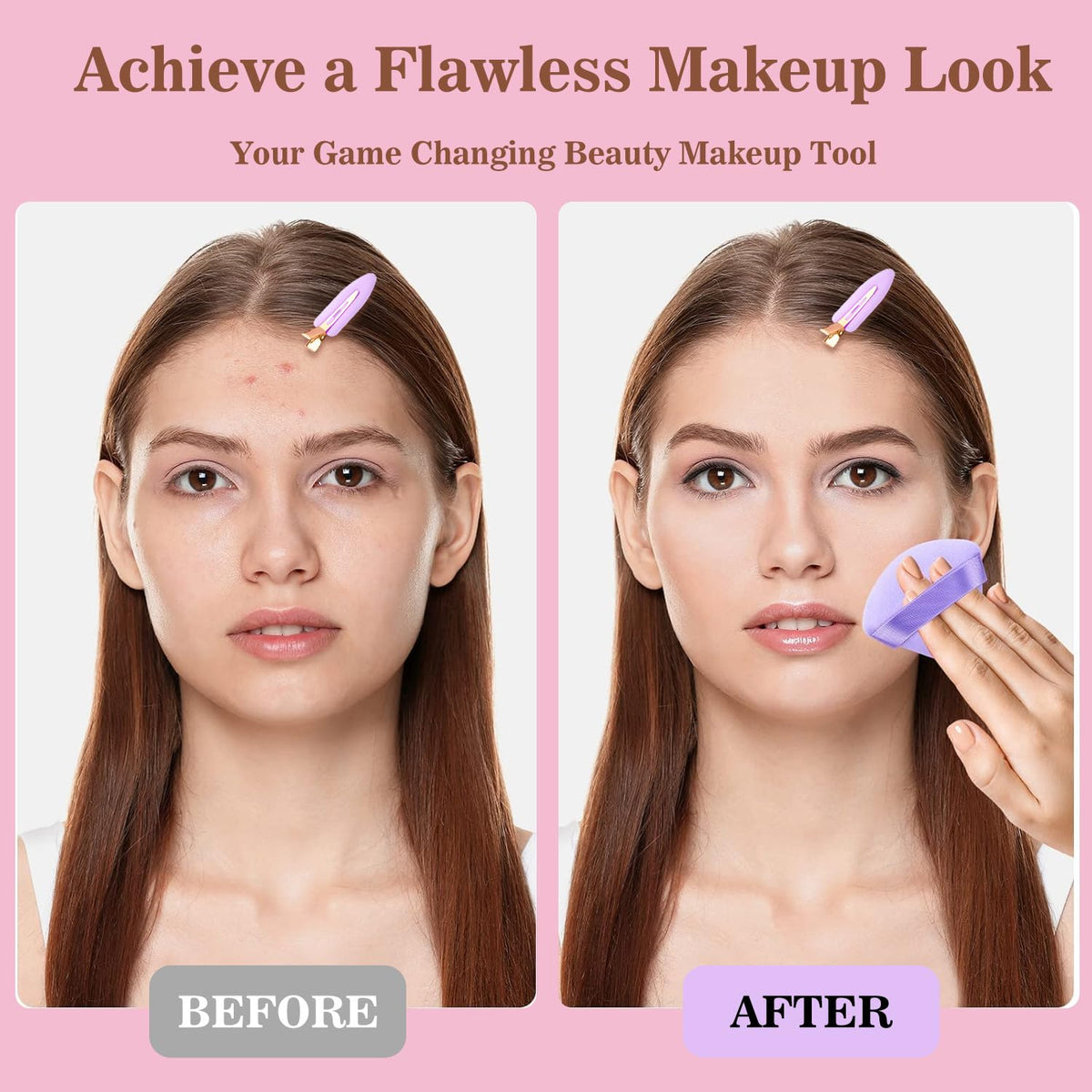 D Creaseless Hair Clips holding hair back during makeup application