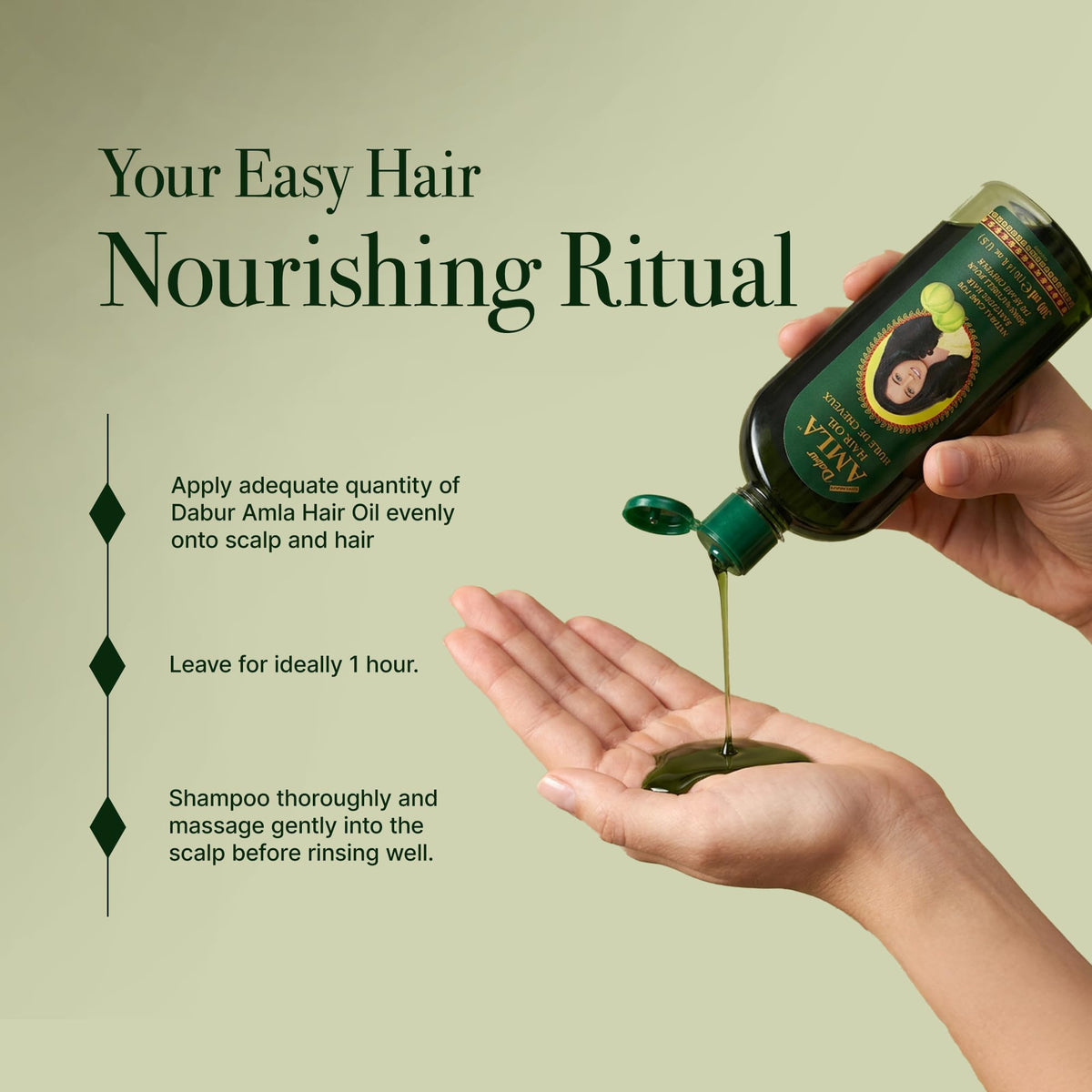 Dabur Amla Hair Oil bottle showing the label and details