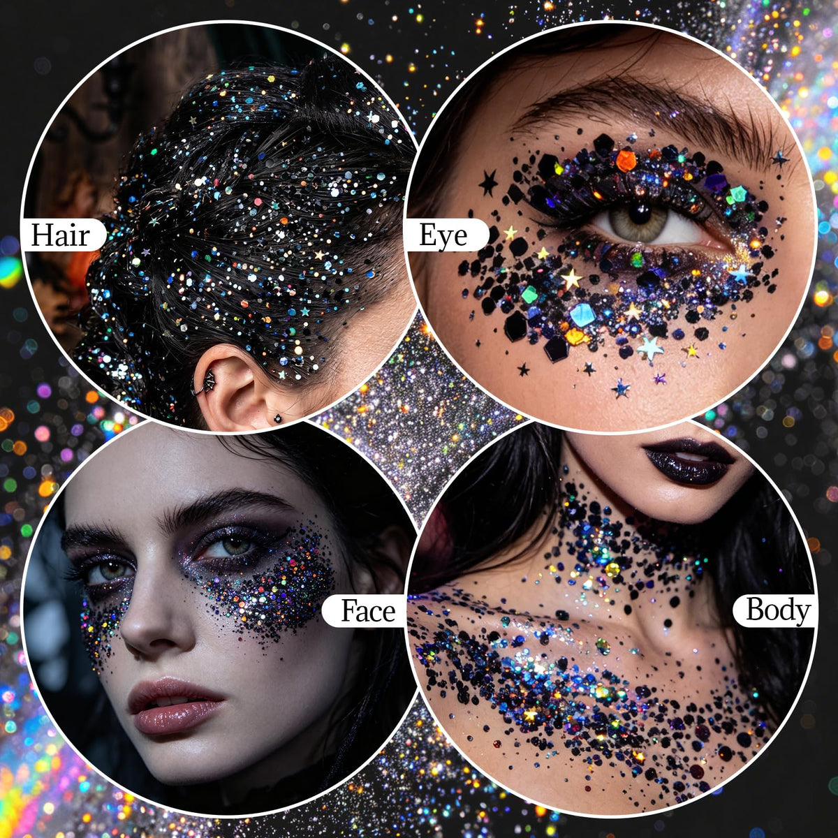 DAGEDA Black Body Glitter Stick in use at a festival