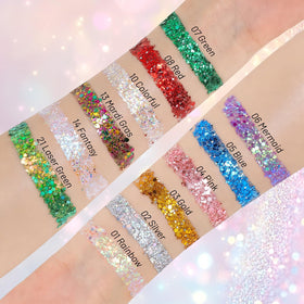DAGEDA Colorful White Body Glitter Stick close-up showing glitter texture